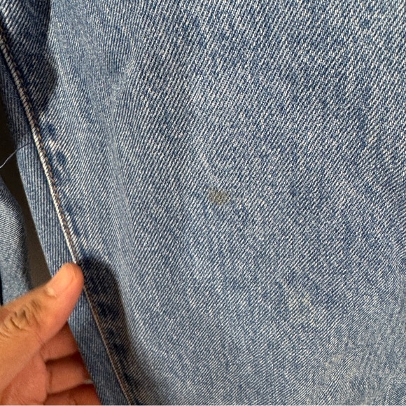 Rollas Blue Cropped High Rise Straight Jeans Raw Hem Vintage Denim Size 26 - Picture 5 of 16